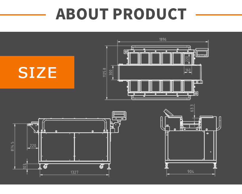 Industrial 12 Head 14 Head Belt Combination Weigher For Sweet Potato Corn Eggplant Type