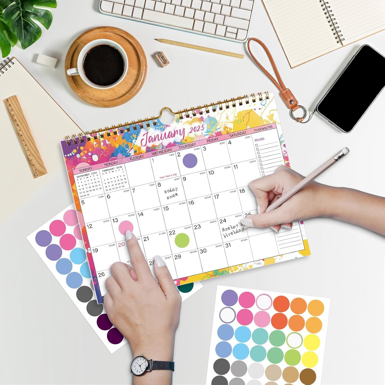 12 Photos Custom Wall Calendar with 1 Calendar Quantity and Retangle Shape