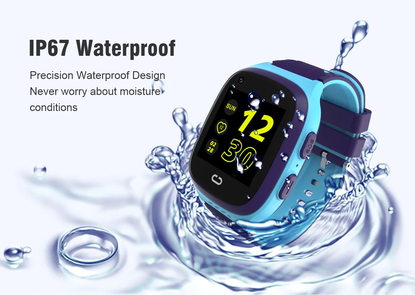 4G Kids Waterproof WiFi GPS Play Zoom Smart Watch Video Call Monitor