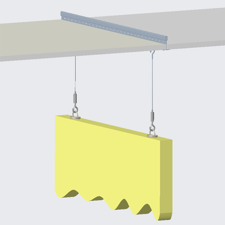 Helical spring anchor connected to absorber anchor for the suspension kit soundproof plate