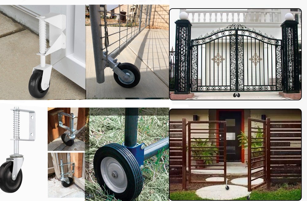 Highway Fence Heavy Duty 5inch Rubber Gate Wheel Caster with 360 Degree Mount Plate