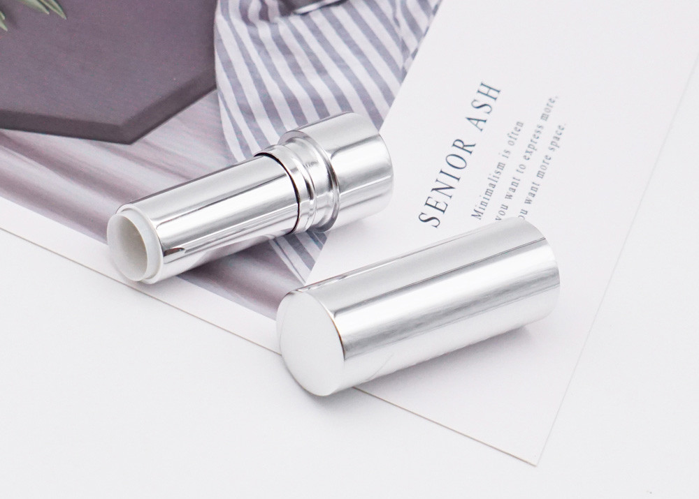 Snap Gloss Lipstick Tube Aluminum Empty Shiny Silver 3.5g
