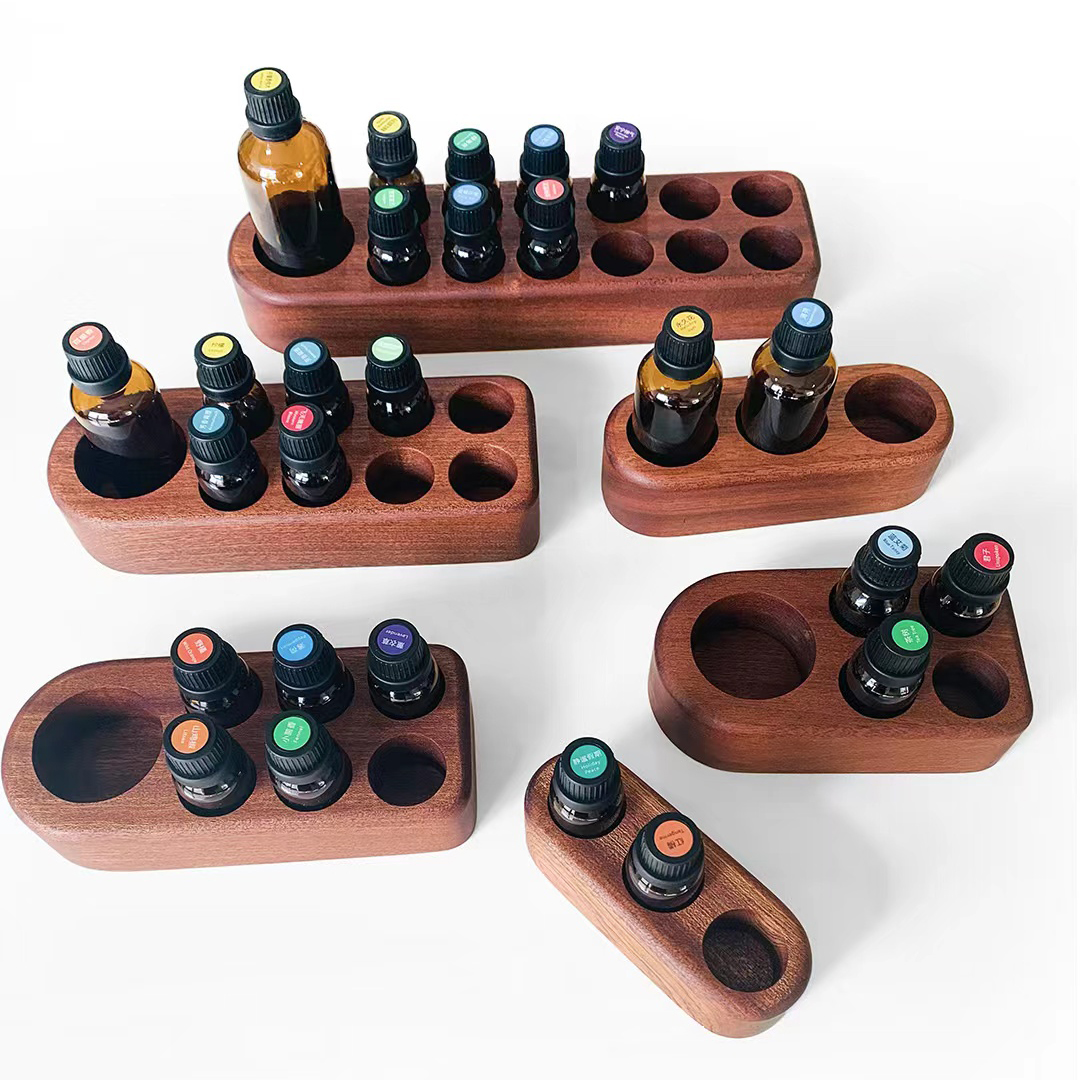 Wooden Essential Oil Display Storage Organizer Holder Stand - Ideal Gift Presentation Shelf