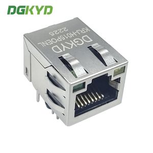 100Base Tap Up POE RJ45 PCB Connector With Internal Magnetics And Led