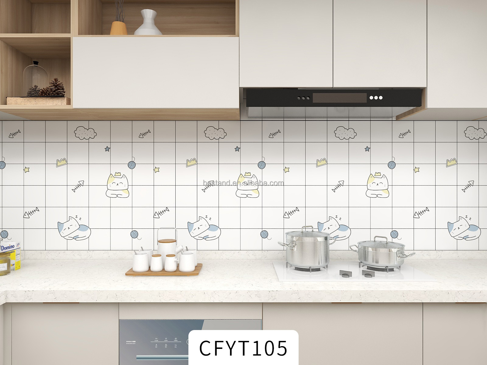 Self Adhesive Removable Decorative Tile Stickers for Wall Peel and Stick Moroccan Tiles Backsplash Waterproof Kitchen