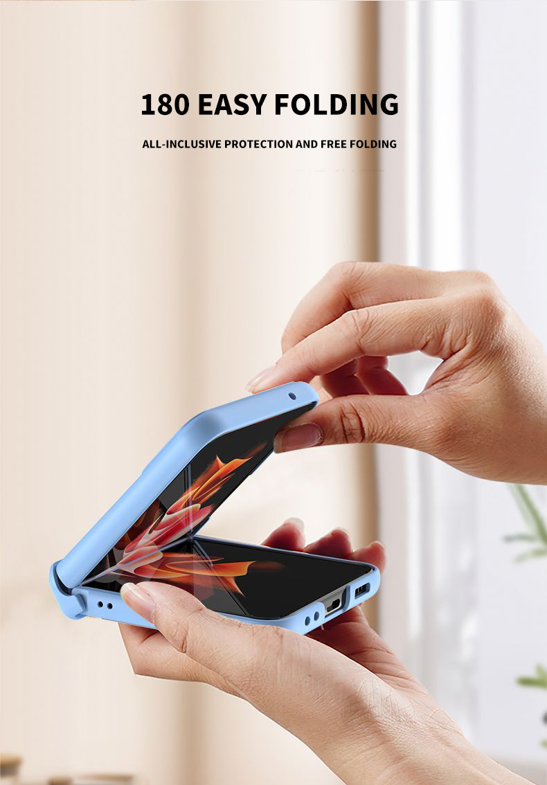 Ultra-thin Vegan Skin Magnetic Suction Bracket Flip Case for Samsung Flip 4 2023 5G