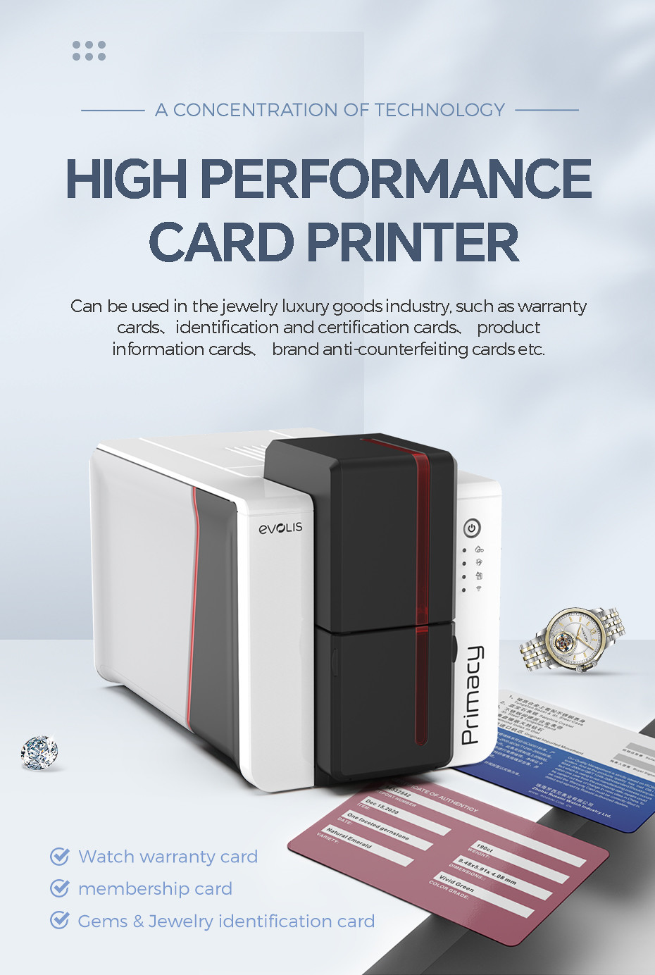 Evolis Primacy 2 Automatic PVC Card Printer Two Sided Card Printing