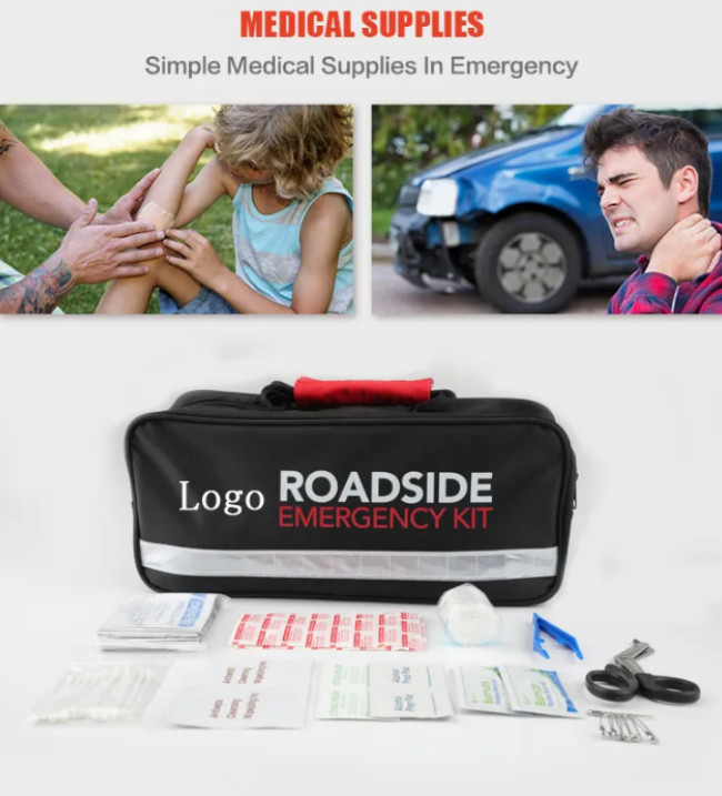 Adult Automotive First Aid Kit Safety Car Roadside Assistance Kit With Jumper Cable