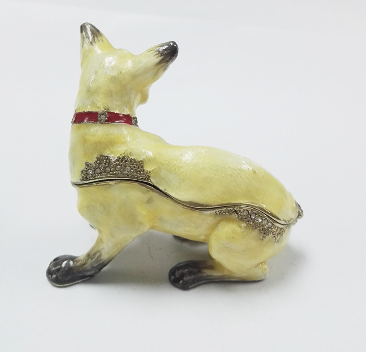 dog alloy jewelry box decorative metal keepsake box fashion trinket box home decorative