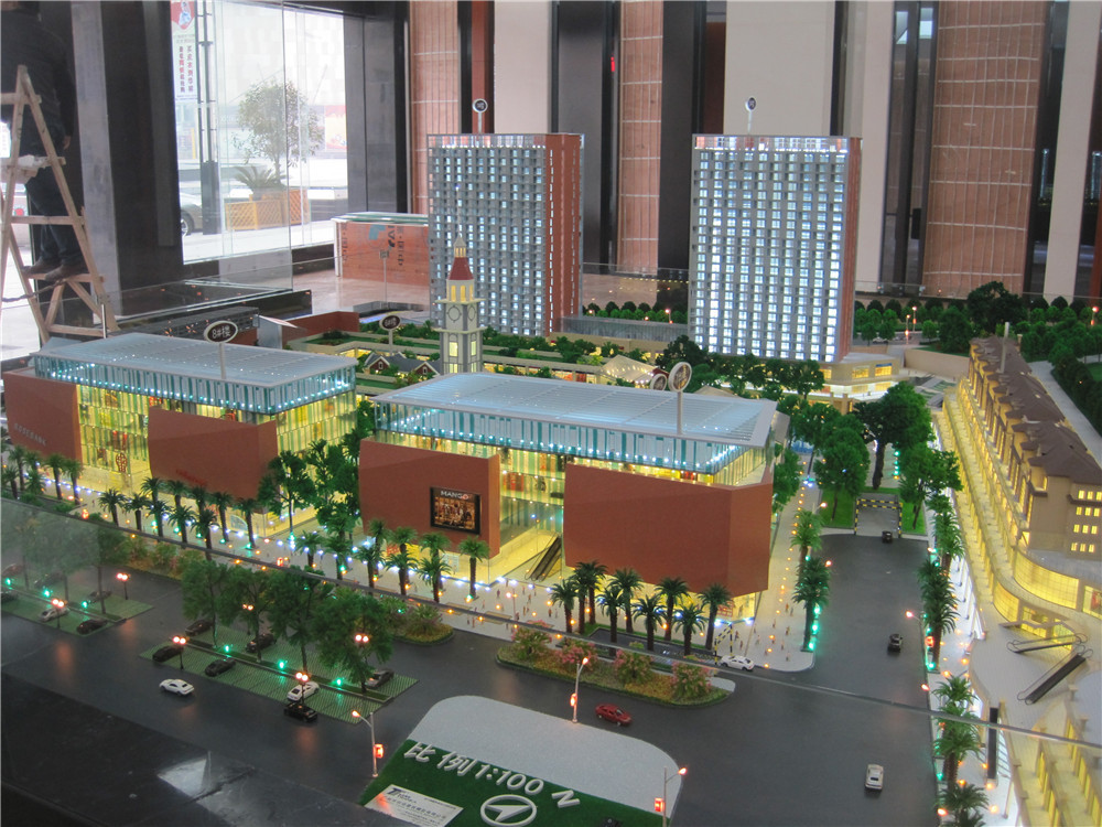 Commercial Miniature Building Models Required Scale Size Warm LED Light