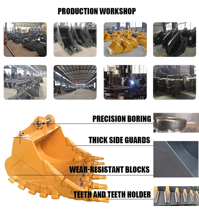 High Strength Teeth Excavator Digging Bucket For Demanding 0.25-4.3cbm