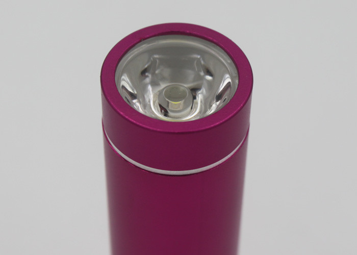Black / Pink Cylindrical Micro USB Power Bank With Logo Printing CE ROHS