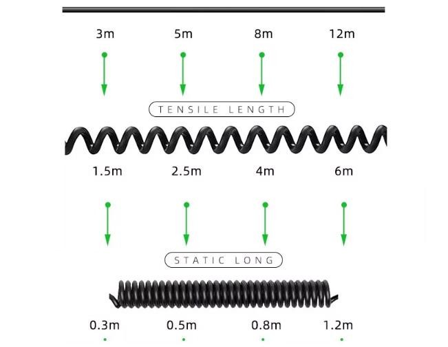 Car Video Aviation Spring Wire Trailer Connector Wire 4-Pin/RCA Spiral Extension Curled Cable