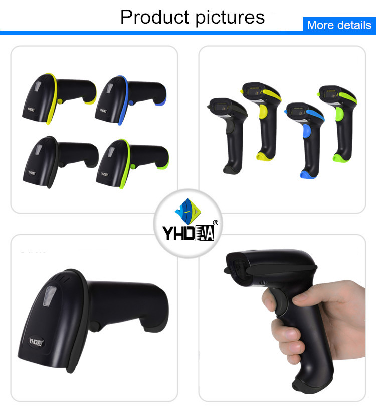 1D Laser Barcode Reader Handheld Wired Barcode Scanner With Stand YHD-5700G