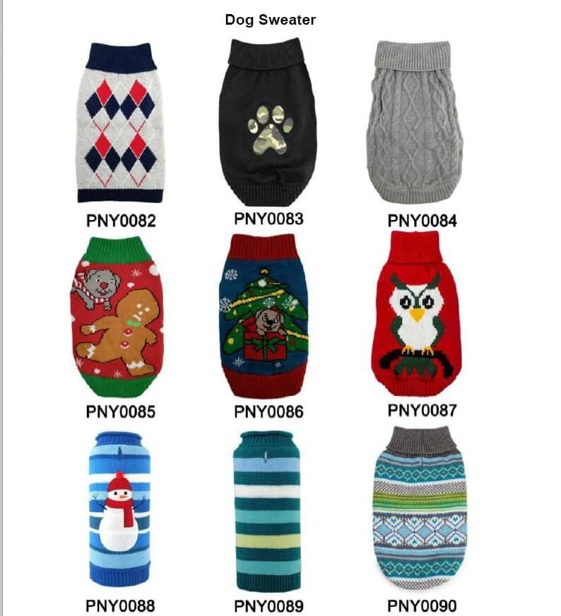Pet Winter Clothes Cartoon Knitted Cotton Dog Clothes Custom Print Design
