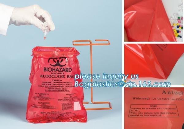 Plastic biohazard infectious waste Dustbin liner, Autoclave Biohazard Bags, High