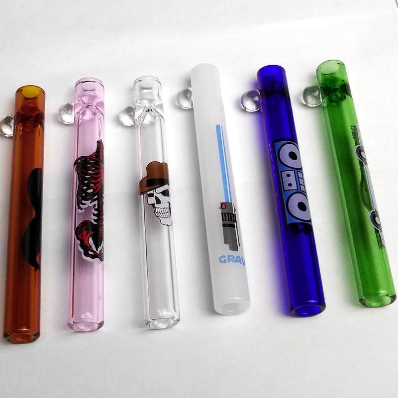 4 Inch One Hitter Bat Cigarette Holder Glass Steamroller Pipe Diffuser Bubbler