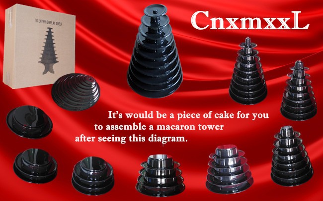 plastic pyramid display case 10 tier macaron tower display tower case with Acrylic base