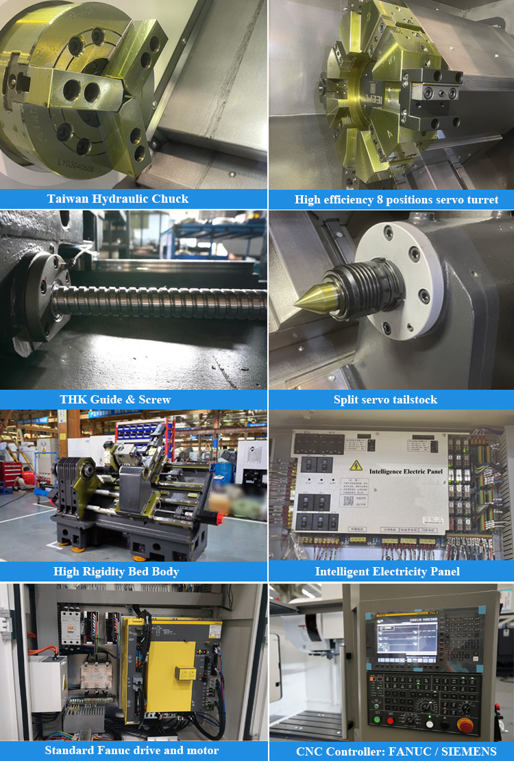 SMTCL CNC Lathe FANUC 3 Axis Lathe Milling Machine Combo T5.2-1000Q Slant Bed CNC Lathe Machine