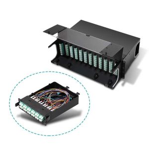 High Density Cassette MPO Patch Panel 24 Core For 1U Rack Mount