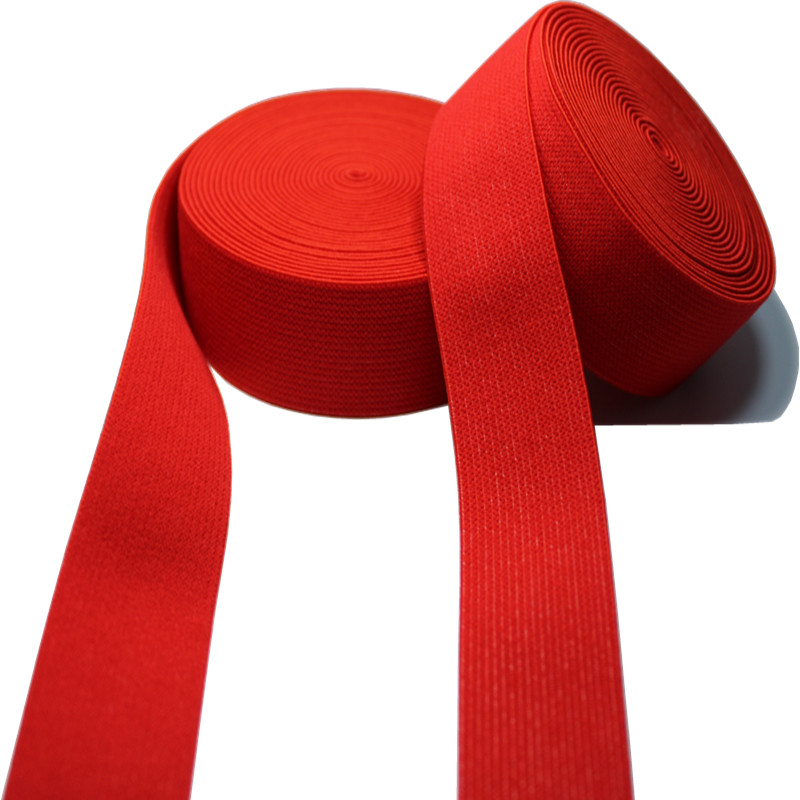 Knitted 3cm Nylon Elastic Webbing Red Braided Loop Watch Band