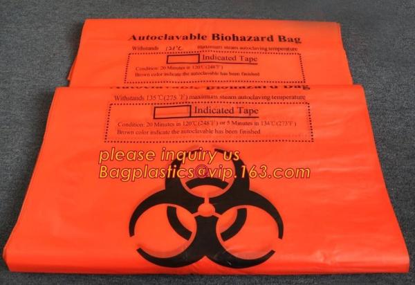 biohazard large plastic medical waste bag, Autoclave Biohazard Bag Plastic for