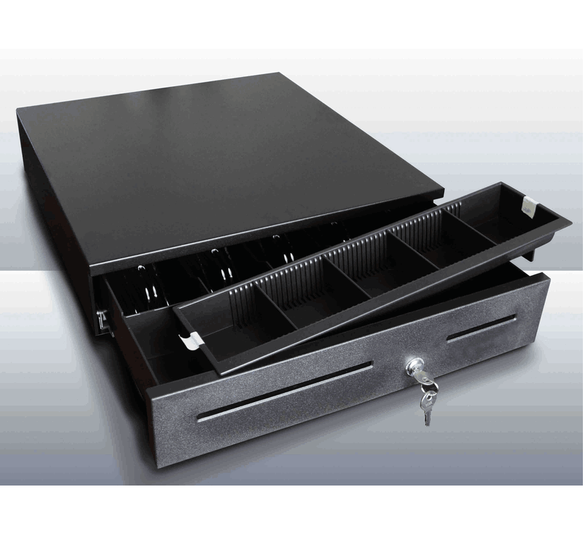 POS System Cash Drawer with Check Entry Support Supermarket Money Lock Box Small Size