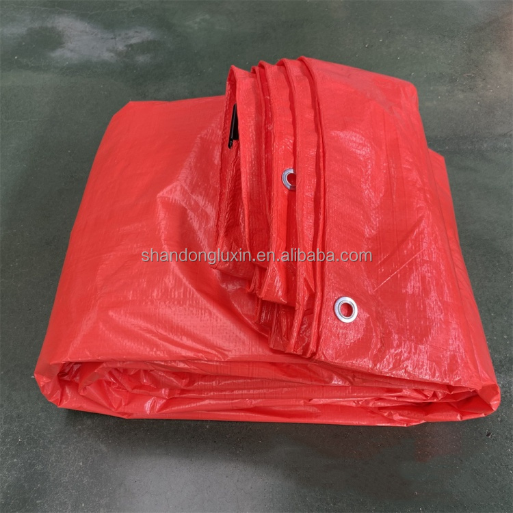 PE Tarpaulin Red Waterproof and Dustproof Blocks Sunlight Other Fabric 3x4m 4x5m 4x6m