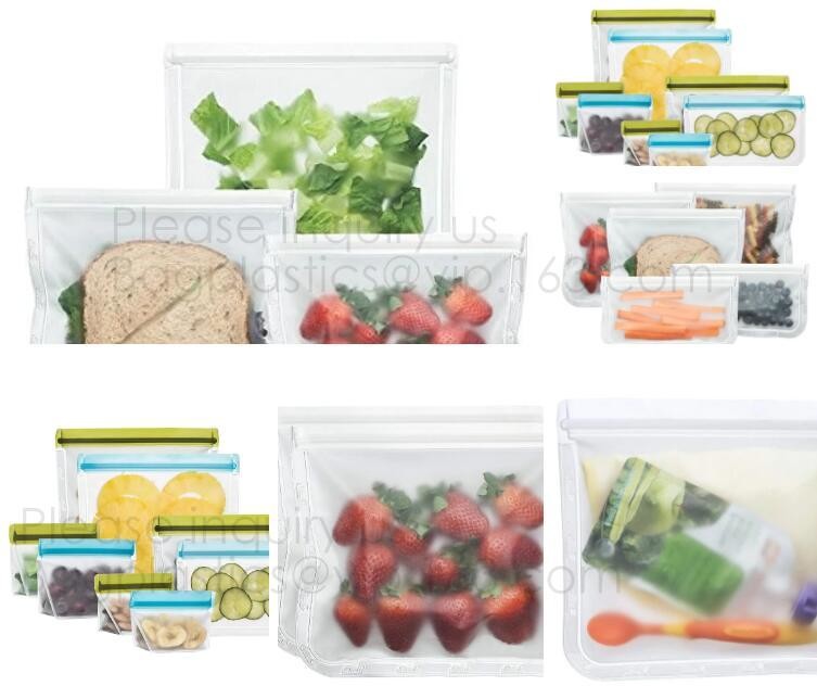 Reusable Silicone Food Storage Bag Washable Silicone Fresh Bag for Fruits Vegetables Meat Preservation bagplastics bagea