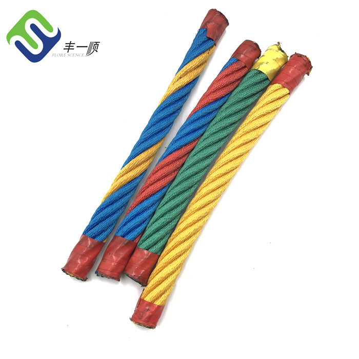6 Strand 16mm Polyester Combination Rope Playground Wire Rope For Climbing Nets