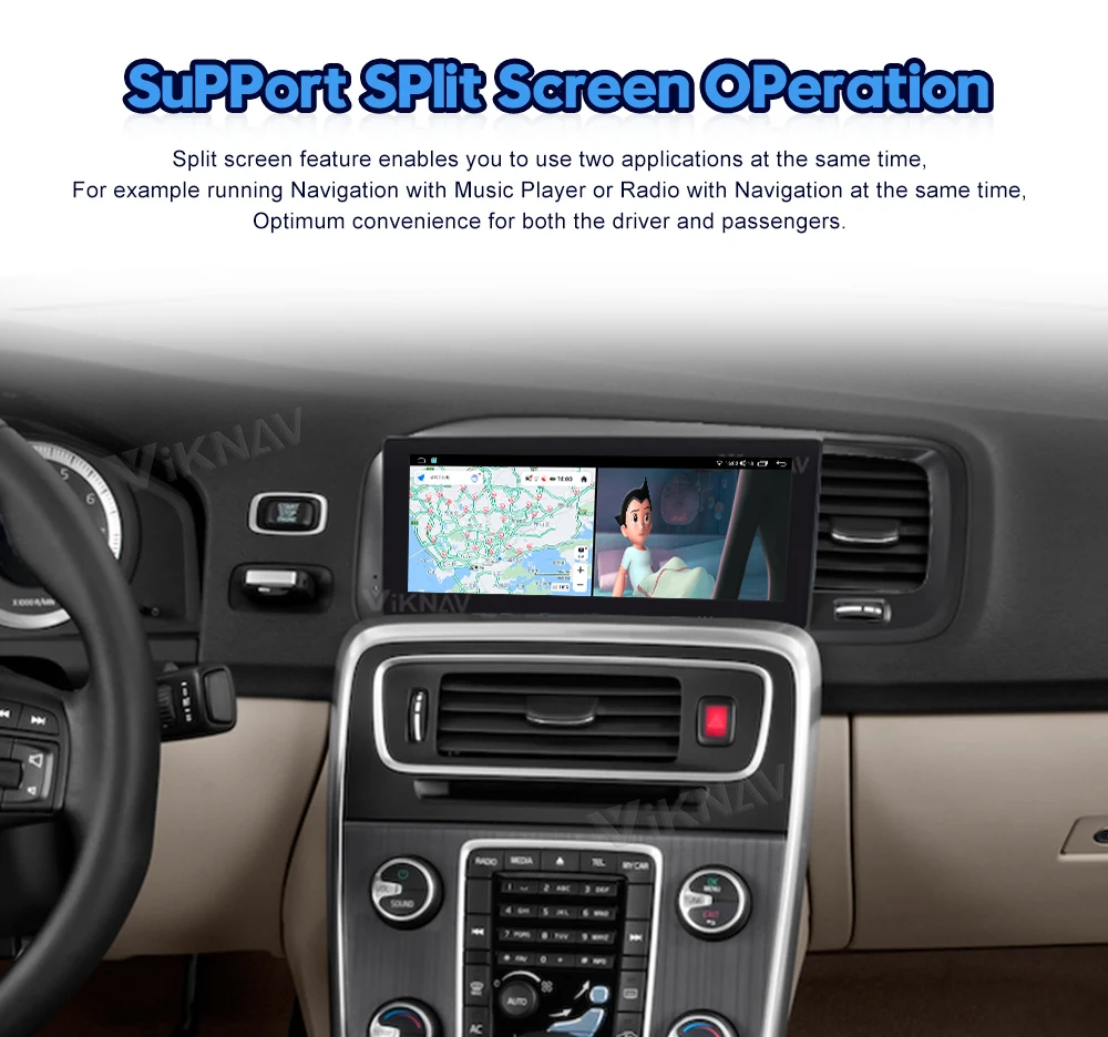 Viknav Car Stereo Radio For Volvo S60 V60 (2011-2019) 8.8 inch GPS Navigation Multimedia DVD Player HD Screen 2 Din