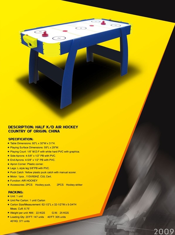 Wood 60 Inch Air Hockey Table , Color Graphics Family Ice Hockey Table