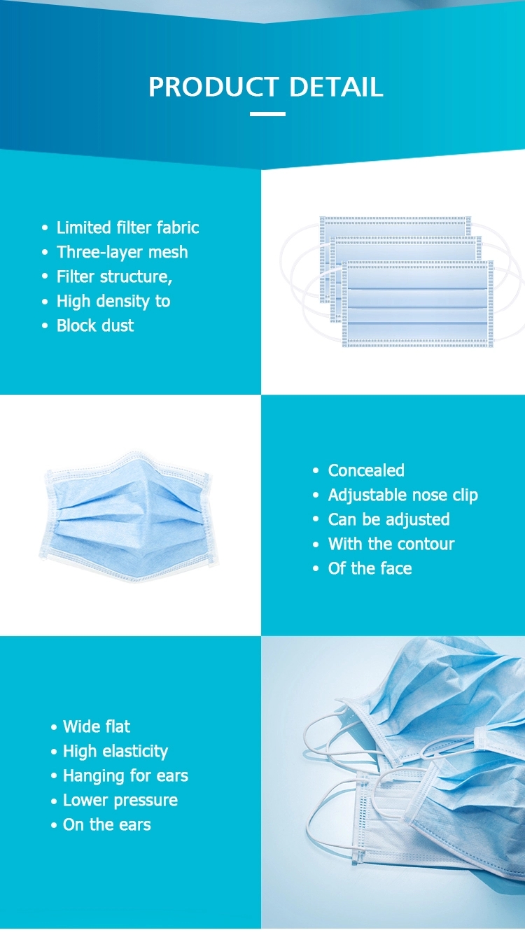 Anti Bacteria Ear Wearing Disposable Surgical Masks For Hospital Clinic Outdoor