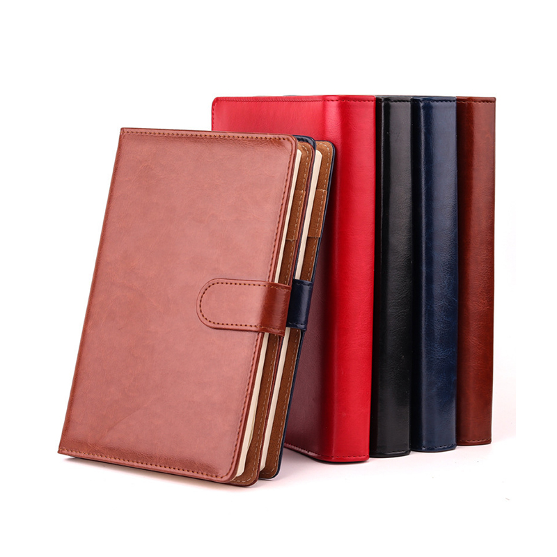 A5 Binder Notebook Pocket File Notebook Folio Business Leather Portfolio