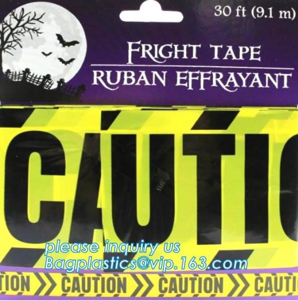 pe no adhesive fright tape halloween Caution Tape yellow warning tape,Custom Printed Halloween Party Decoration Caution