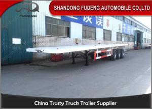 China 3 Axle 4 Axle Flat Bed Container Truck Semi Trailer For Transportation on sale
