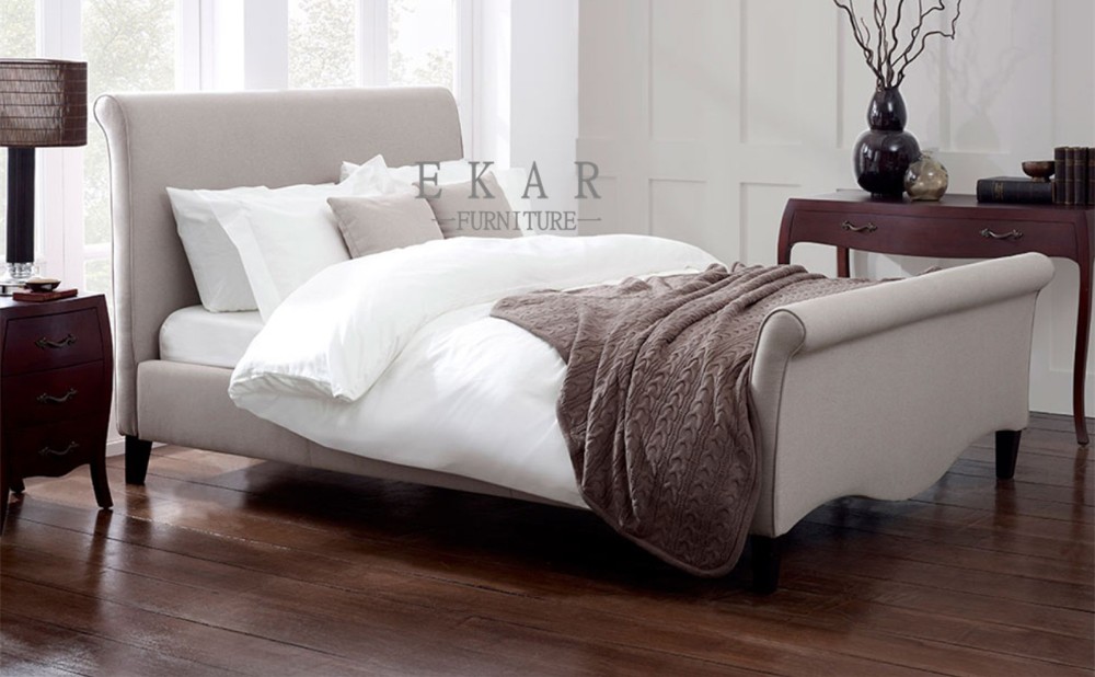 King Single Red Fabric MDF Bed