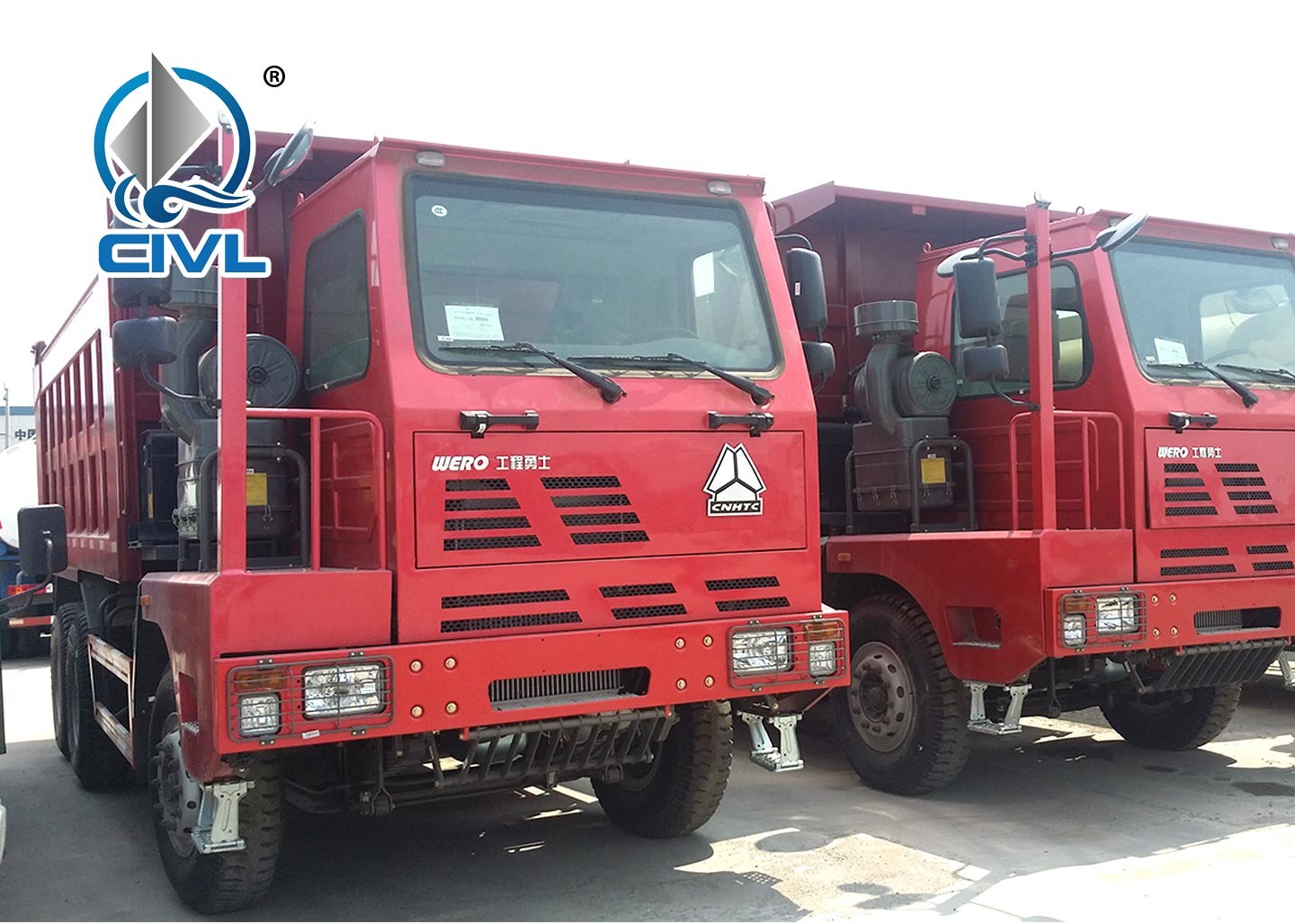 HOVA 60 Ton 6x4 Mining Heavy Duty Dump Truck for Transport , Red