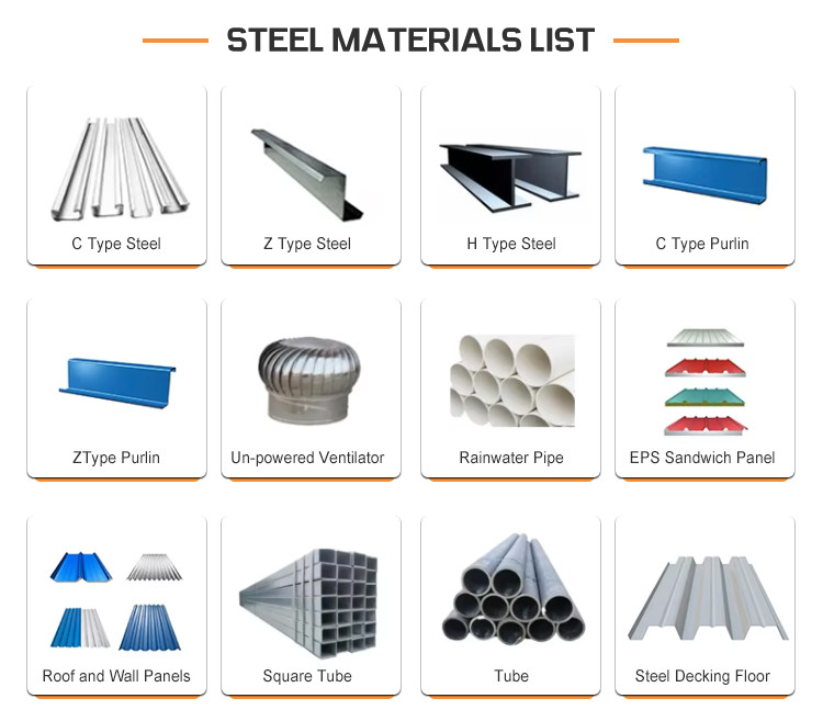 Weather Tight Outdoor Steel Structure Shed Steel Frame Storage Building