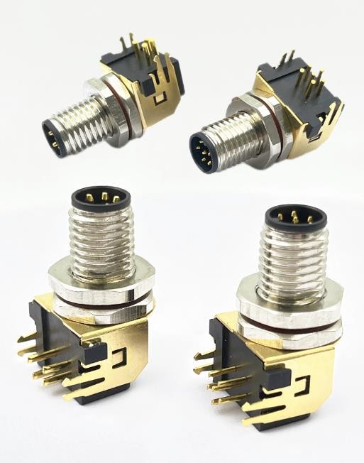 M2-M8 Sensor Connector Receptacle PCB Socket Right Angle Panel Mount