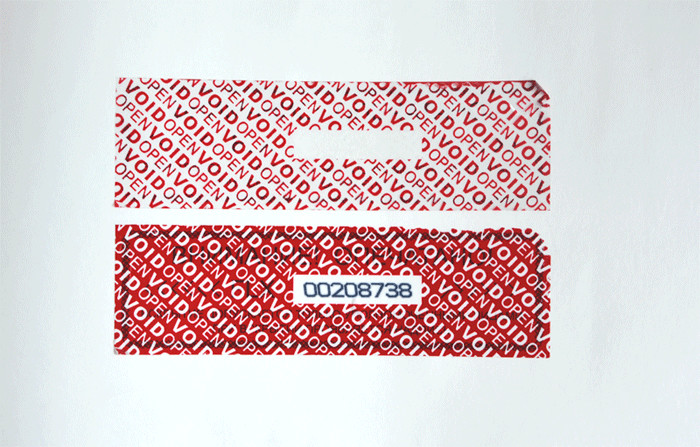 Conventional Packaging Tamper Seal Tape With OPENVOID Hidden Message