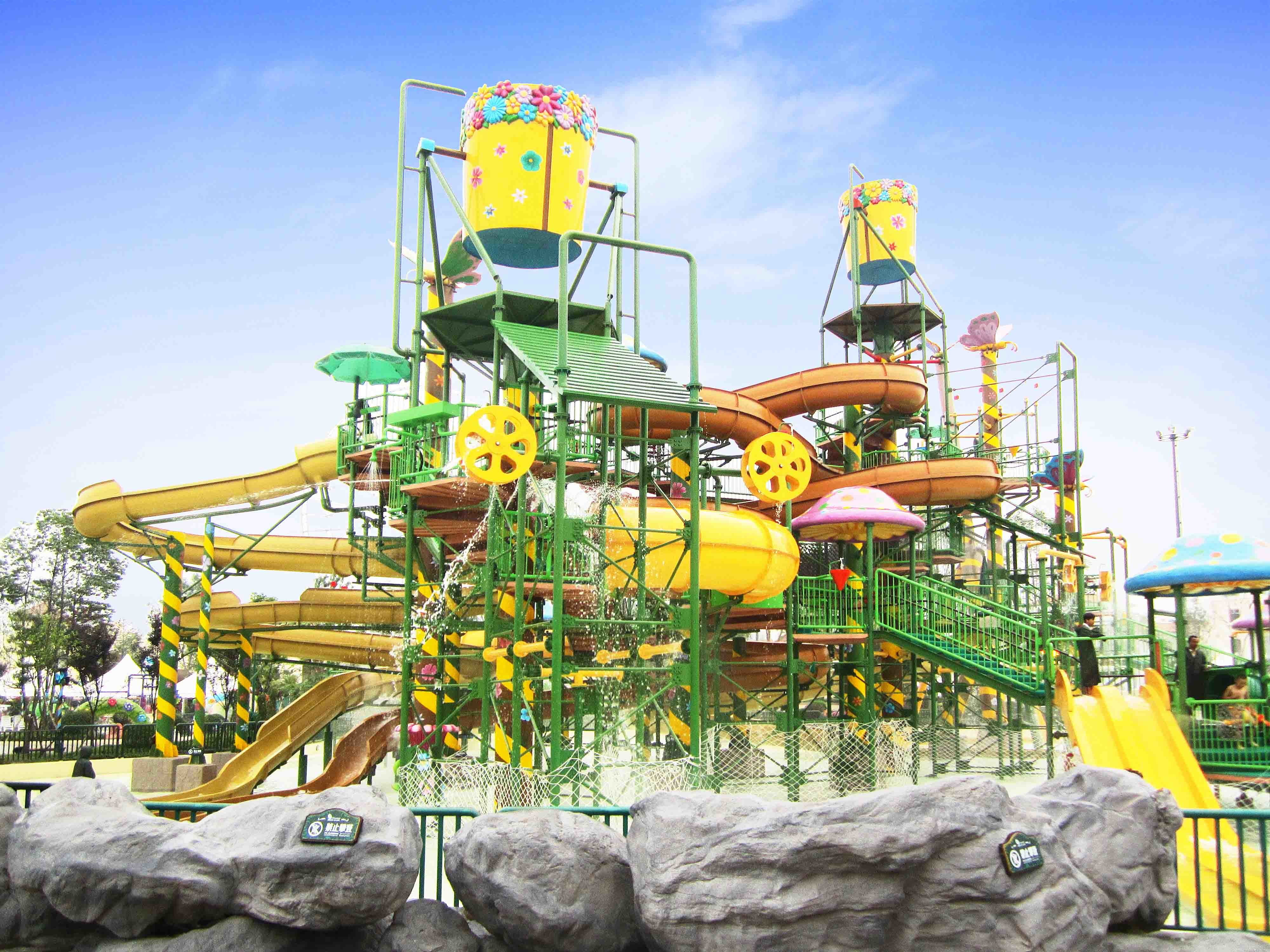 Outdoor Water Amusement Parks Custom Water Slides Combination For Hotel