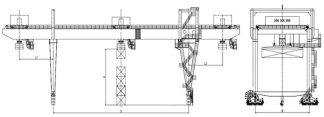 Safe Reliable Traveling Double Girder Gantry Crane 40 Ton Bridge Crane Low Noise
