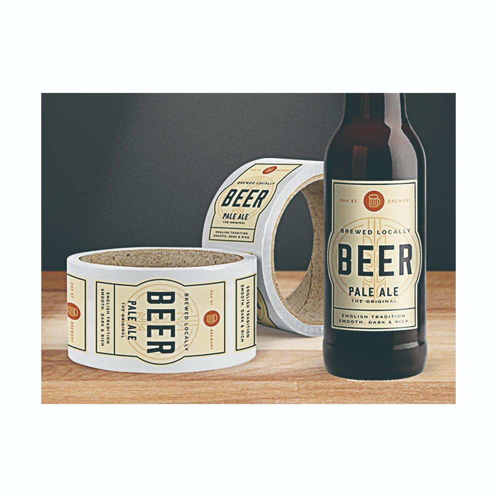Waterproof 76mm Core Size Amber Bottle Adhesive Vinyl Stickers