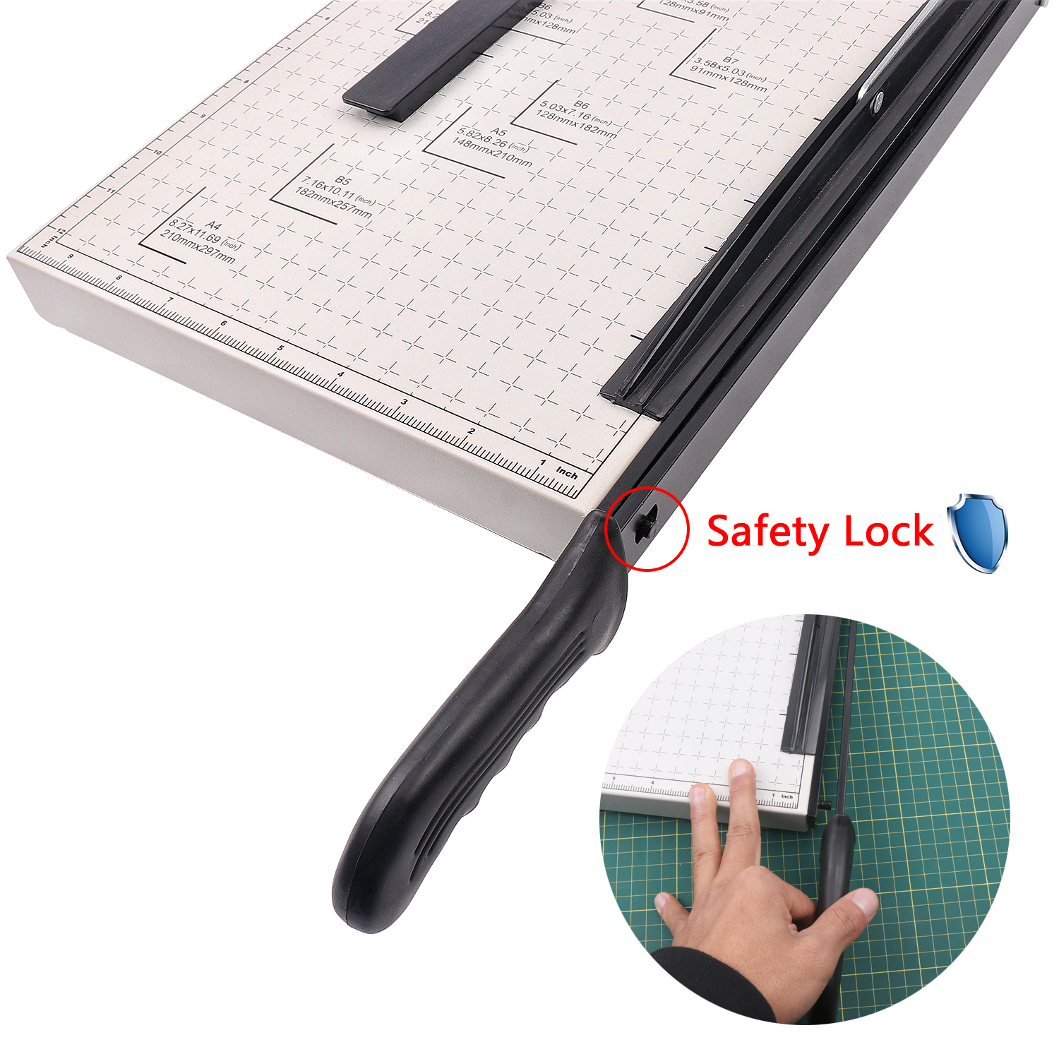 A4 Desktop Guillotine Paper Cutter Trimmer Cutting thickness 12 Sheets 80gsm 1.55 Kg