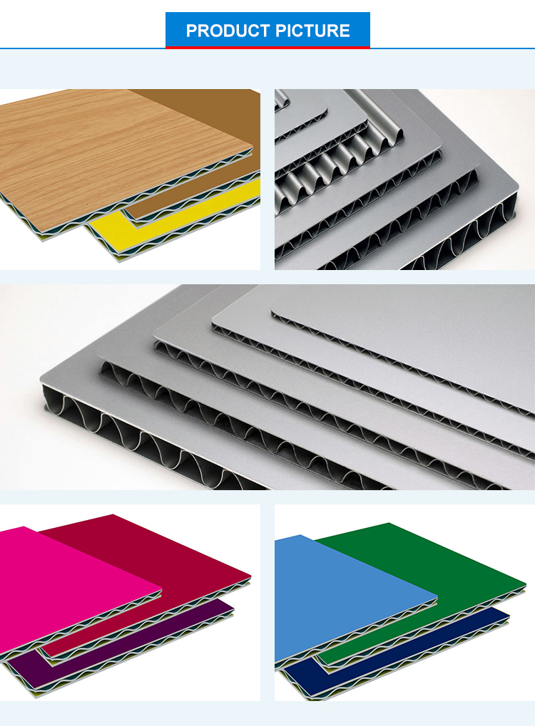 A2 FR Aluminum Corrugated Panel Sandwich Board 1250mm 4mm Nano Surface