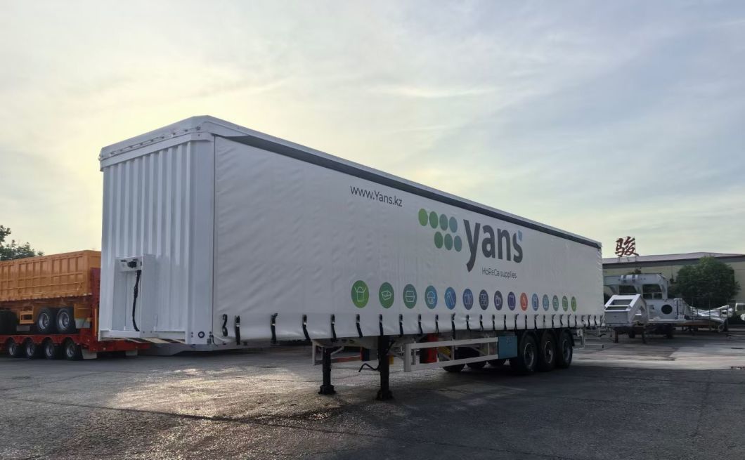 High Quality PVC Fabric Dry Van Cargo Curtain Side Tri-Axle Semi-Trailer