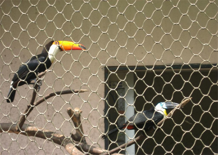 Silvery Outdoor Aviary Netting Stainless Steel Strong Toughness For Bird Fencing
