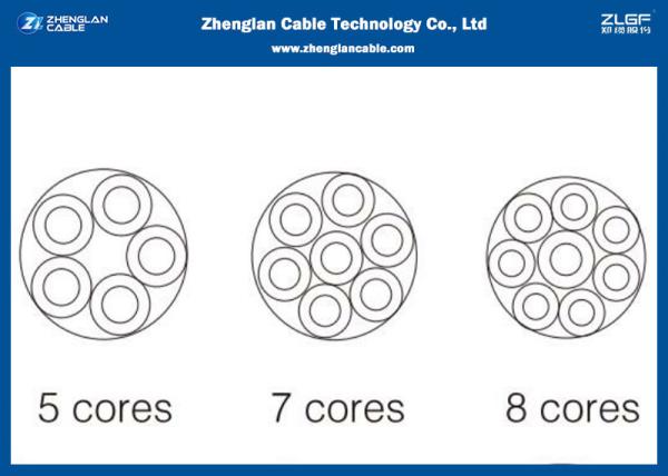 Copper Multi / 5 Cores Control Cable / Armoured Cable IEC 60502 Standard PVC /