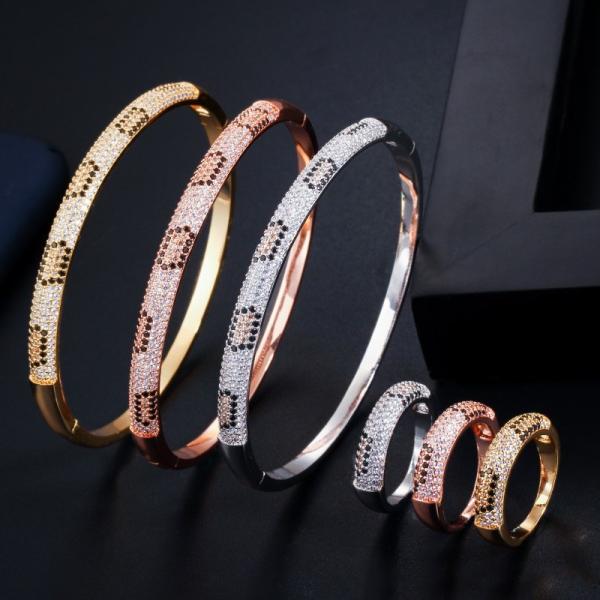 Fashion Bracelet Ladies Silver Color Cubic Zirconia Bangle Royal Tennis